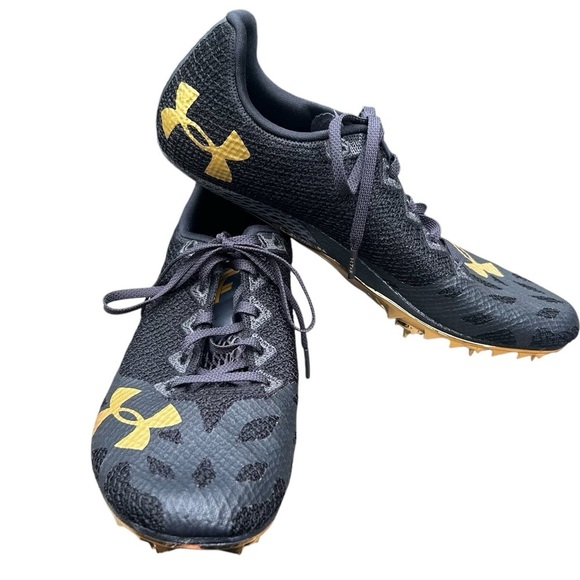Under Amour HOVR Smokeride Track Spikes 8 Black Lightweight - Picture 1 of 14